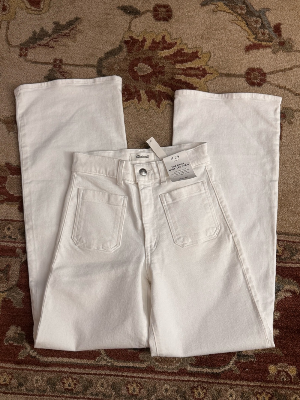 Madewell The Emmy Wide Leg High-Rise Jeans in White - Picture 3 of 7